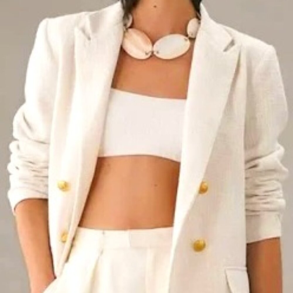 Bishop + Young Parker Women's white double-breasted career blazer Size Large